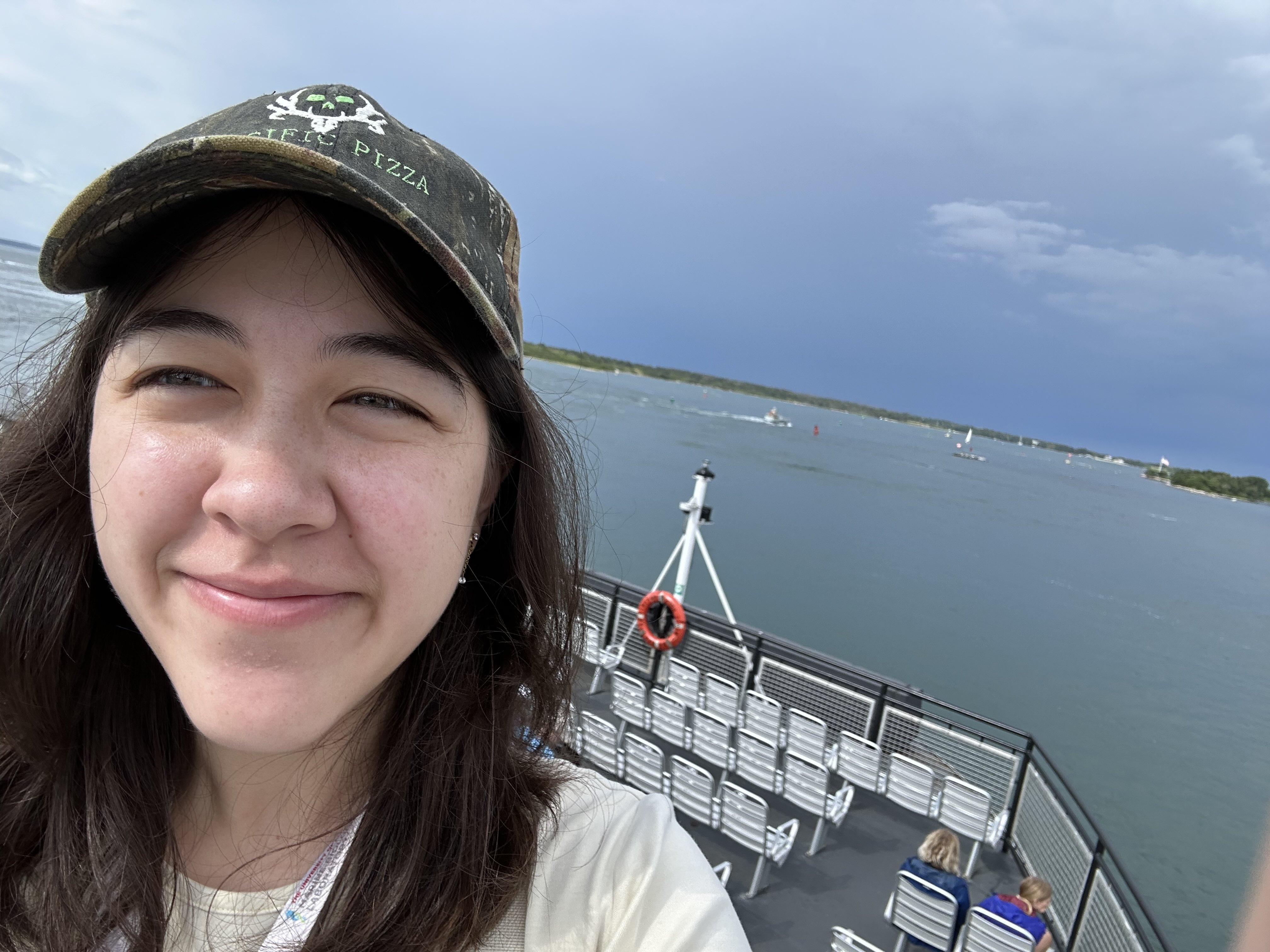 On the ferry to Martha's Vineyard during CBMM 2024 Summer School.